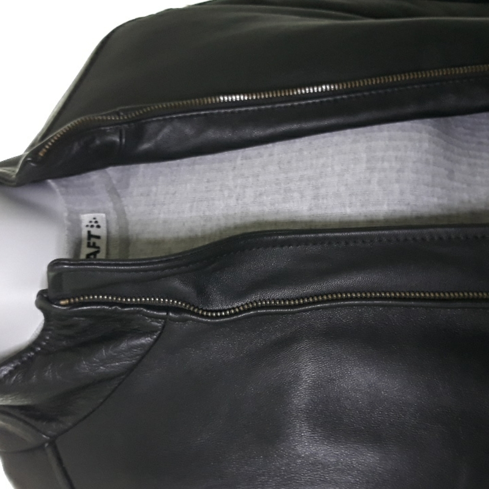 COPY - Canada Sportswear black calfskin motorcycle jacket. Small